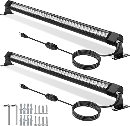 Miniatura 9 de nanzgecc Luz de lavado de pared, 18 W, 2 pies, luz blanca cálida de 2700 K, luz de barra impermeable IP67, barra de luz LED de 120 V para tu jardín,