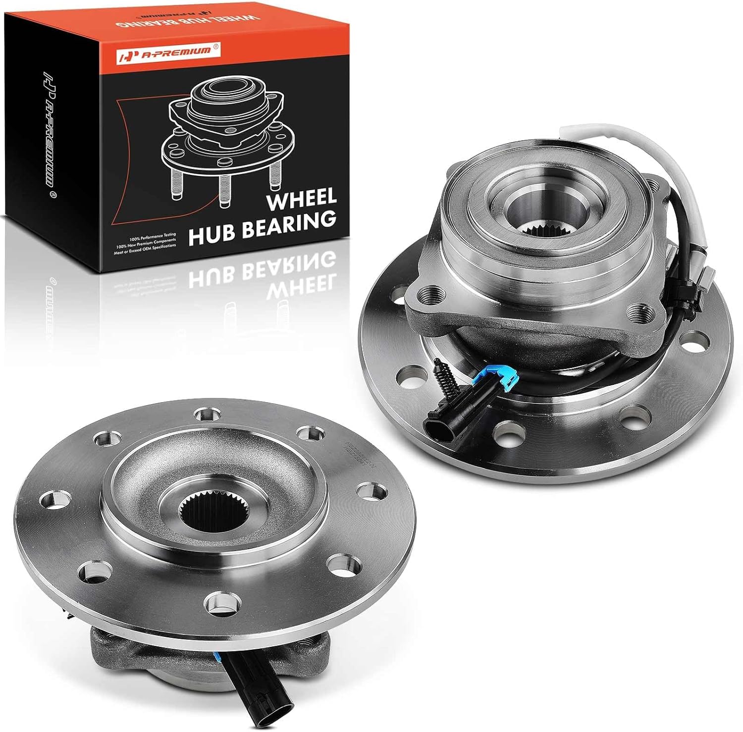 A-Premium 2 x Front Wheel Bearing and Hub Assembly with ABS Compatible with Chevrolet K1500, K2500, K3500, K1500/K2500 Suburban & GMC K1500, K2500, K3500, K1500/K2500 Suburban