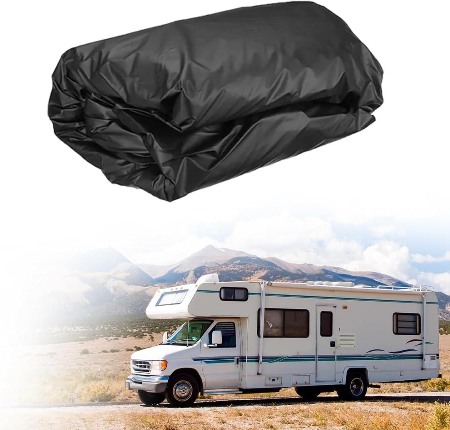 Telo Copri Camper,210D Tessuto Oxford,con Borsa per Riporre,Protezione UV,Protezione Solare,per Camper(7.5 x 3 m)
