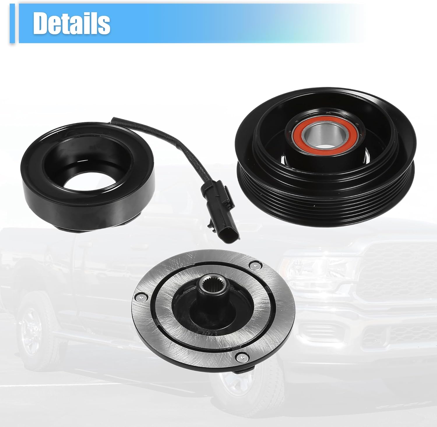 X AUTOHAUX 1 Set AC Compressor Clutch Replacement for Ram 3500 Diesel 6.7L 2011-2018