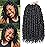 Leeven 8 Inch 8 Packs Pre-twisted Passion Twist Crochet Hair With Curls At The Ends Natural Black Pre-looped Short Bohemian Passion Twists Crochet Braiding Hair Extensions for Women 1B