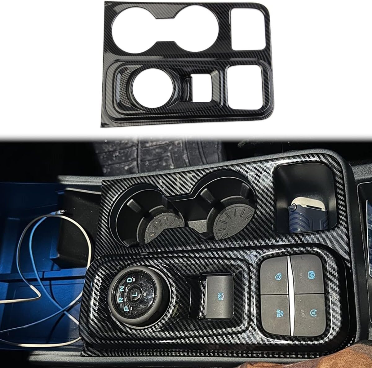 Carbon Fiber Central Control Gear Shift Panel Cover Trim Accessories for Ford Maverick 2022-2026