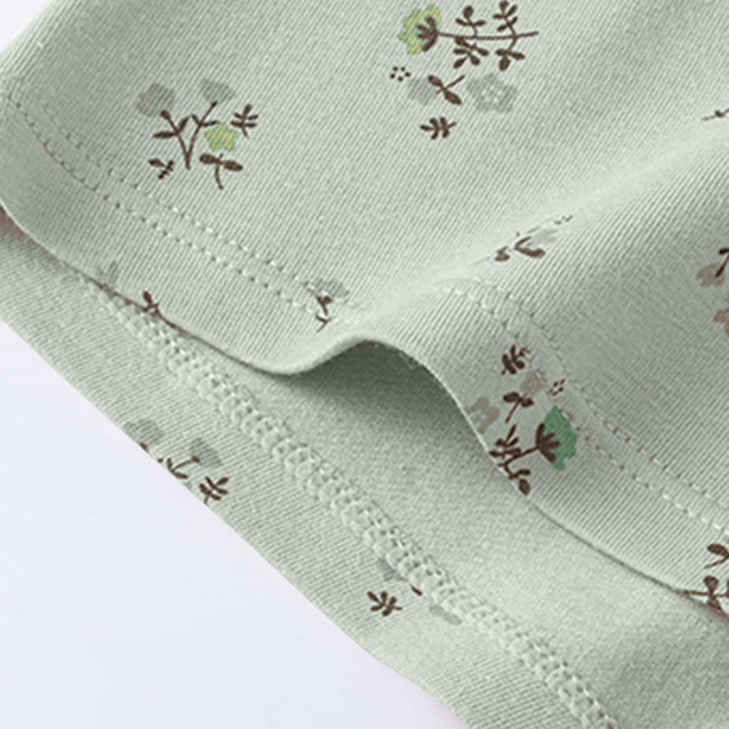 Women's Underwear Organic Cotton Stretch Boyshort High Waisted Comfortable Floral Print Full Coverage Underwear