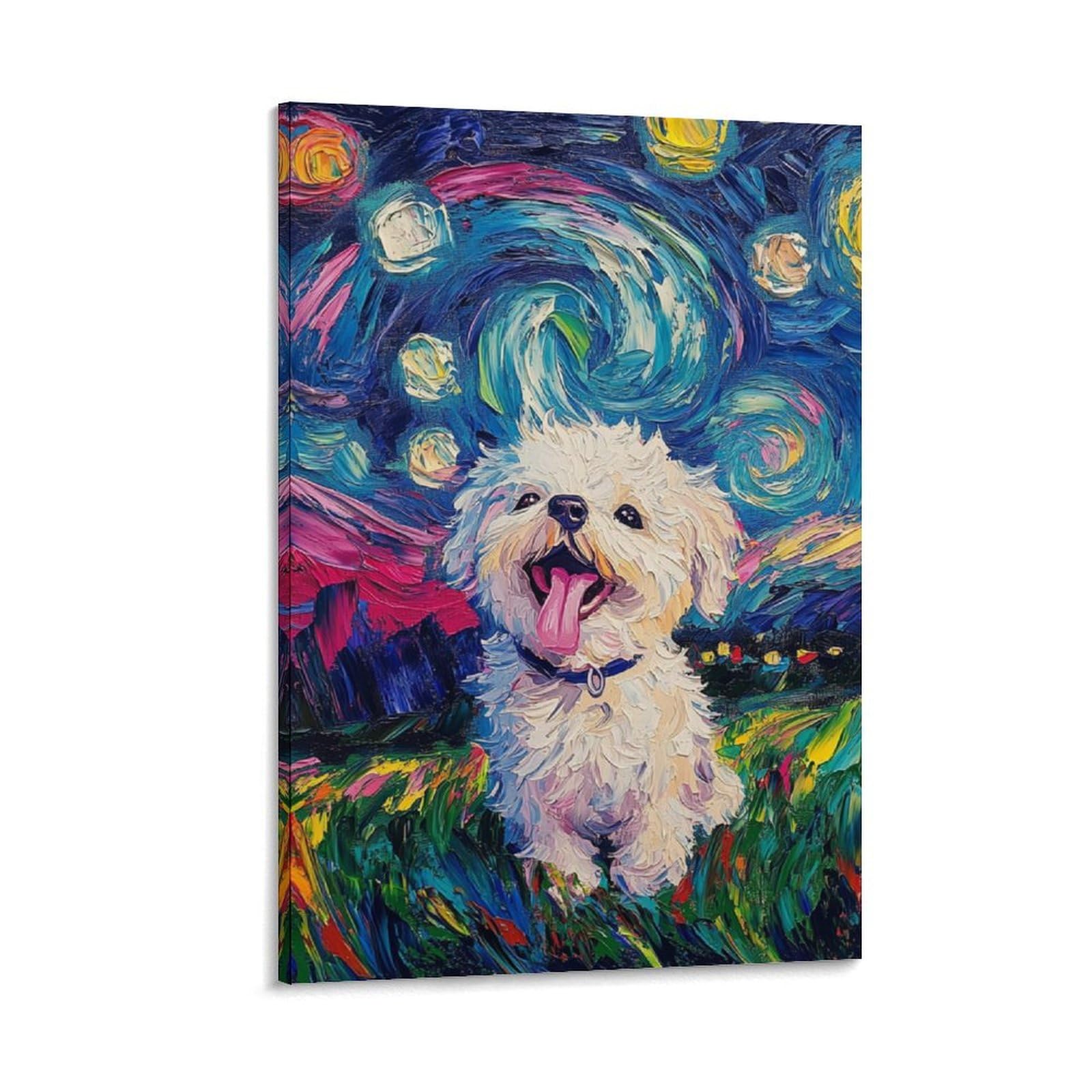 Tableau Bichon Frisé pour chambre ou bureau moderne
