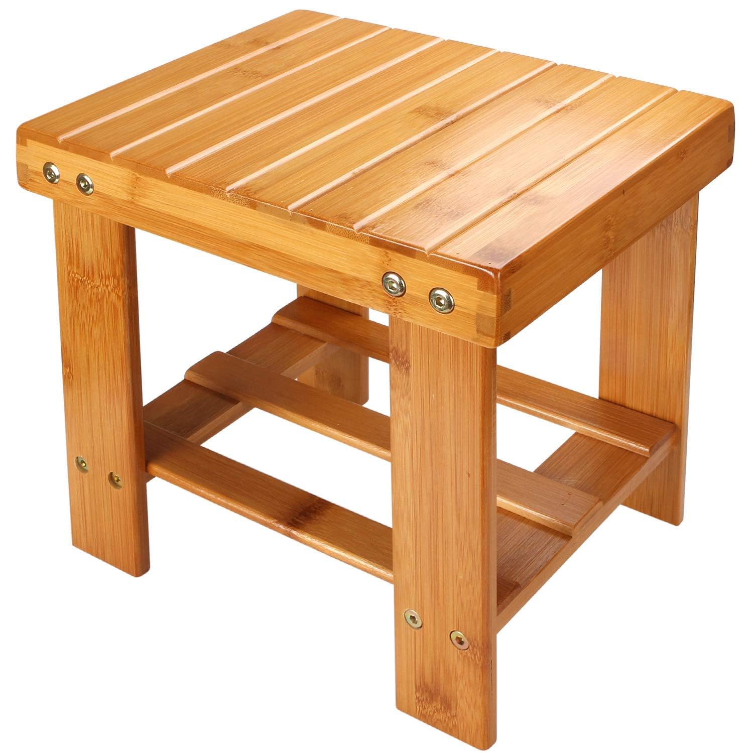 Photo 1 of STARVAST Bamboo Shower Stool - Small Wood Bench