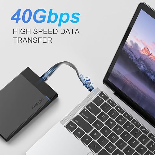Miniatura 4 de Paquete de 2 adaptadores USB C Flex macho a macho de 0.4 pies, compatible con Thunderbolt 43, USB43, soporta carga rápida de 240 W, pantalla 8K,