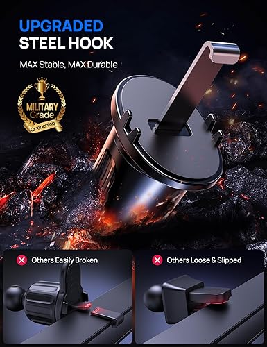 Miniatura 2 de Soporte de teléfono para ventilación de automóvil, clip de gancho mejorado que nunca se sacude, clip de ventilación ajustable de 360 rotaciones,