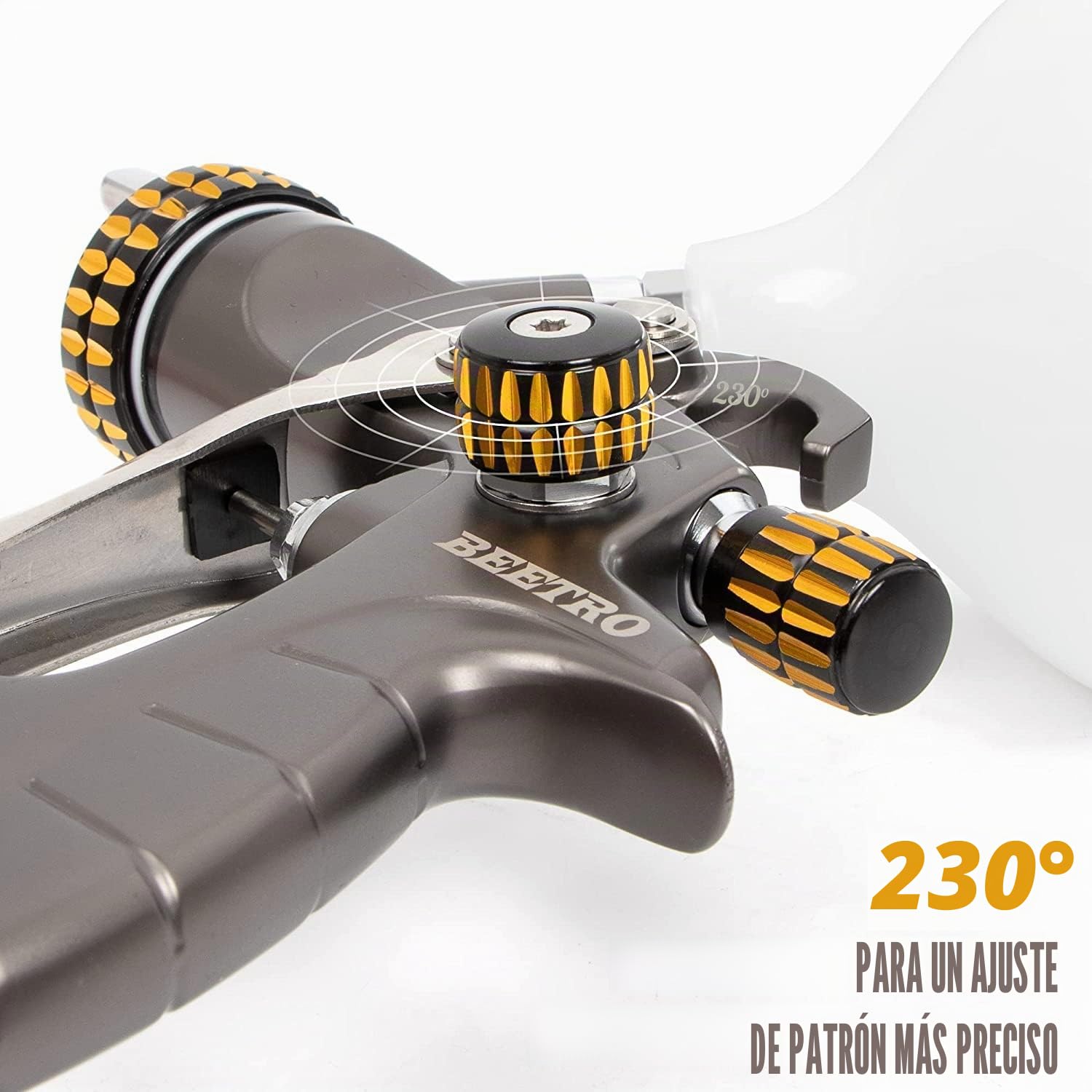 BEETRO Pistola de Aire HVLP - Boquillas de 1.4mm/1.8mm, Pulverizador de Pintura con Vaso de Flujo de 600ml y Accesorios Pulverizador Profesional de Alimentación por Gravedad para Automoción