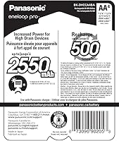 Vista 6 de Eneloop Panasonic K-KJ55KHC4BA Cargador de batería rápido avanzado de 4 horas con 4AA pro baterías recargables y Panasonic BK-3HCCA4BA pro AA