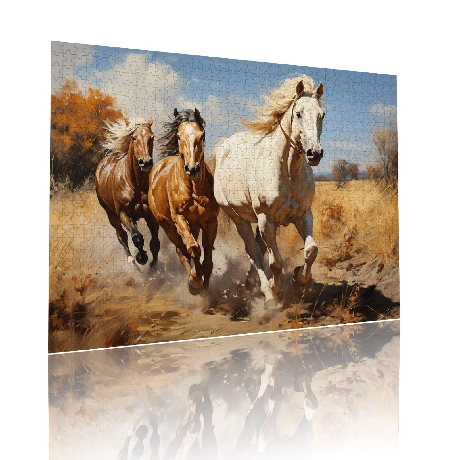 Pferd Puzzle für Erwachsene Kinder Anspruchsvoll 5000 Teile Impossible Klassische Puzzles Schwer Tier ab 8 9 10 Jahre Mädchen Jungen Jigsaw Kunst Educa, für Dekoration und Geschenke 105x156cm t-621