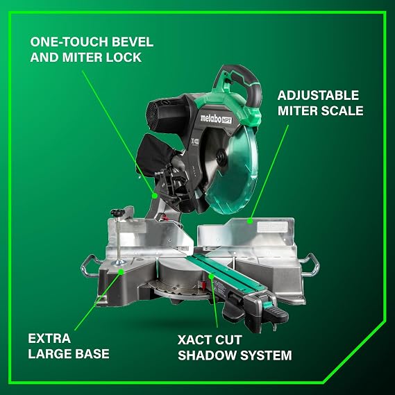 Metabo HPT 12-Inch Dual Bevel Sliding Miter Saw, C12RSH3