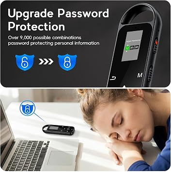 64GB Digital Voice Recorder with Playback,Portable Audio Recording Device for Lectures,Meetings,Interviews,Voice Activated Recorder with Noise Reduction,A-B Repeat,Touch Button & Password Protection