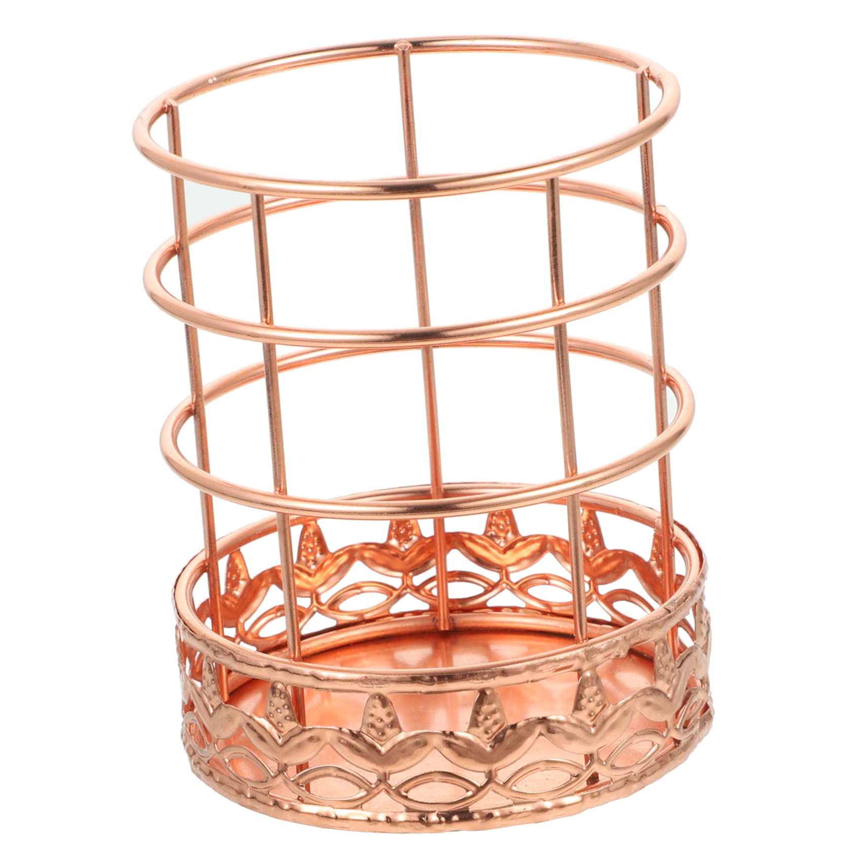 MAGICLULU Portapenne Da Scrivania in Oro Rosa Da 4 Pezzi Organizer Da Scrivania in Metallo Capacità Portapenne E Portamatite Da Ufficio