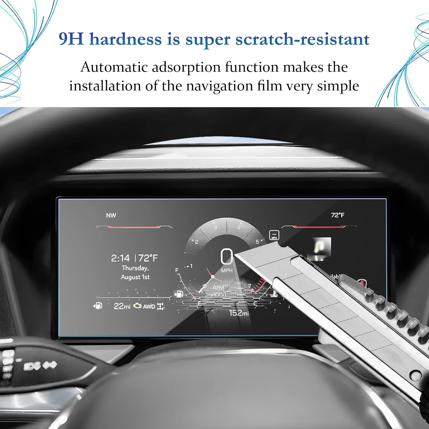 SKTU for 2025 2026 2027 GMC Terrain Screen Protector 11 Inch for 2025+ GMC Terrain (Elevation/AT4/Denali) 11-Inch Digital Gauge Cluster Screen [Ultra Clear, Anti Glare&Scratch, 9H] GMC Terrain 2025 2026 2027 Accessories Tempered Glass