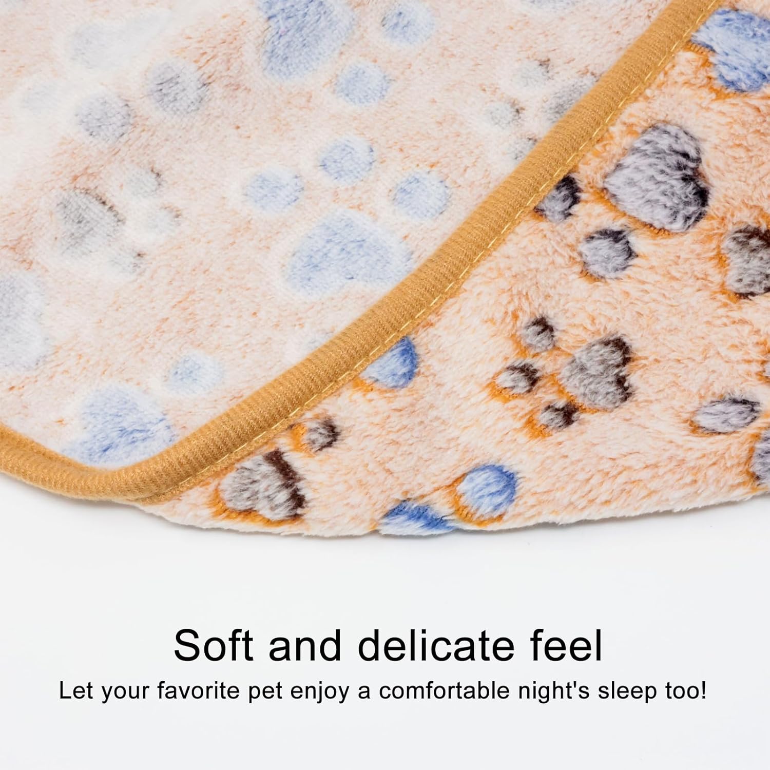 review yueton 3PCS Pet Paw Printed Blanket Pet Soft Sleep Pad Pet Bath Towel Dog Blanket Cat Coral Blanket Puppy Plush Blanket Nap Blanket Office Blanket Shawl Blanket for Small Pets Men Women
