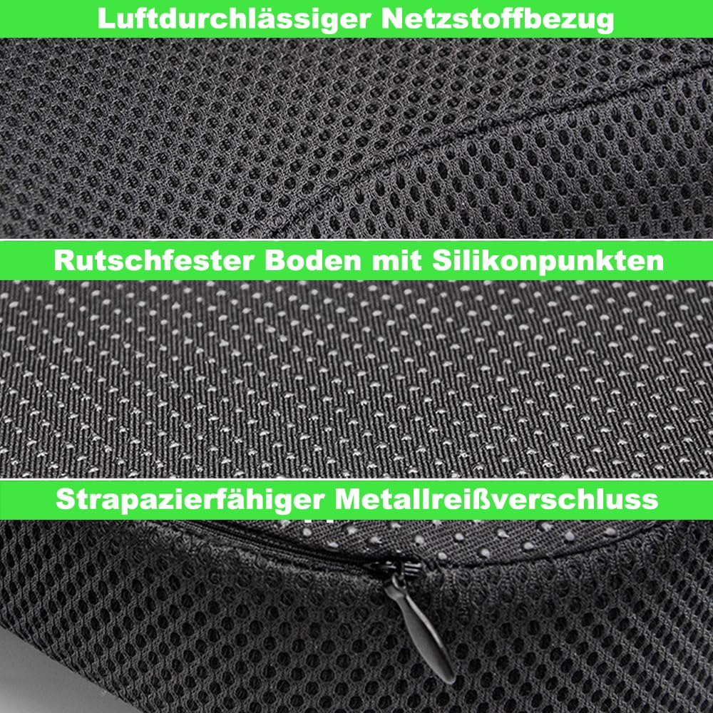 Memory Schaum Orthopädisches Sitzkissen Auto, Ergonomisches Autositzkissen Fahrersitz, Sitzauflage Auto Vordersitze Sitzerhöhung für Autositze