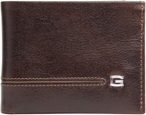 Giudi Cartera plegable de lujo para hombre, fabricada en Italia, hermosa piel de vaca auténtica, 2 bolsillos para dinero en efectivo, 9 tarjeteros