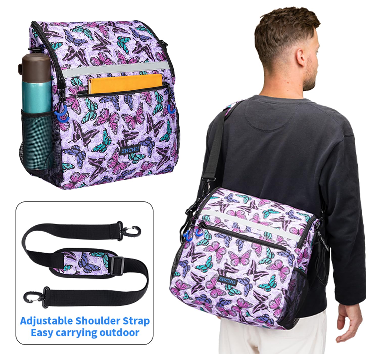 ZHCHG Bolsas para silla de ruedas, mochila para silla de ruedas con soporte para tazas, bolsas para sillas de ruedas para colgar en la parte posterior, accesorios para sillas de ruedas eléctricas