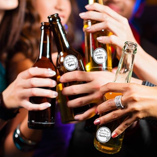 Miniatura 6 de Zonon 600 calcomanías de bebida para tazas, botellas de agua, etiquetas en blanco para bebidas pertenecientes a calcomanías para recepción de boda,