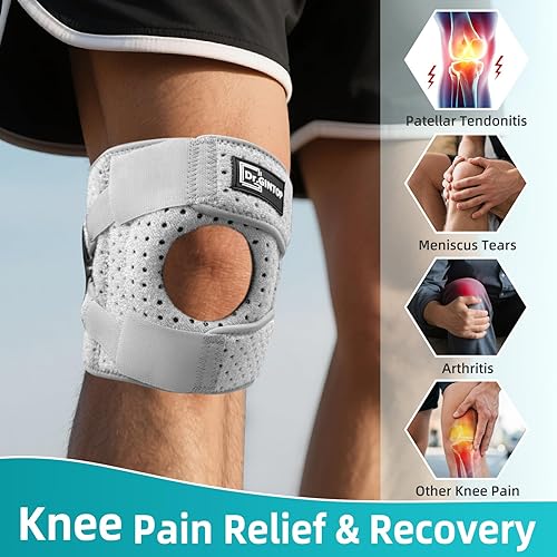 Miniatura 2 de Rodillera para mujeres y hombres con almohadilla de rótula y estabilizadores laterales, soporte de rodilla de rótula abierta para aliviar el dolor