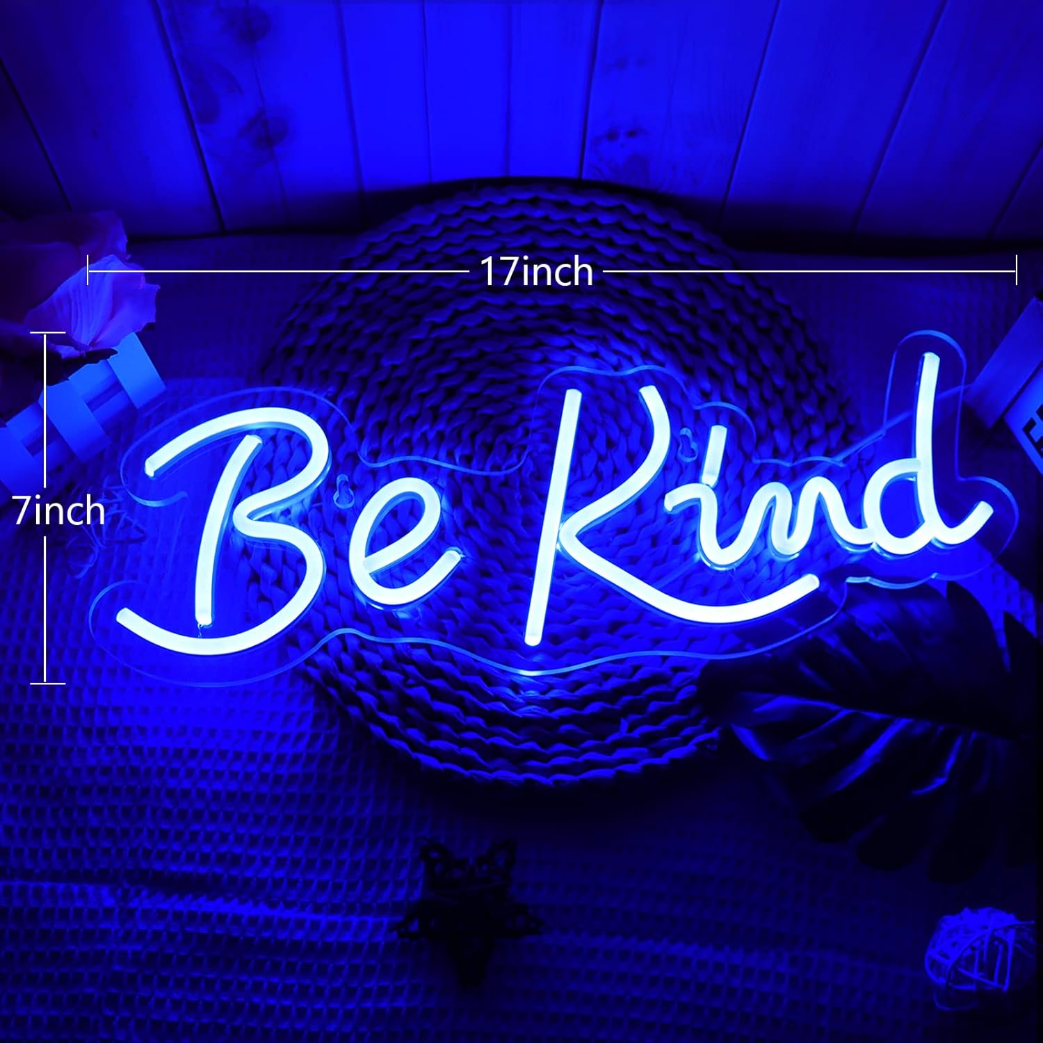 JFLLamp Be Kind Neon Signs for Wall Decor Neon Lights for Bedroom Led Signs Suitable for Living Room Man Cave Beer Bar Gameroom Hotel Birthday Party Restaurant Wedding Christmas 17.5 * 7 Inch(Blue)