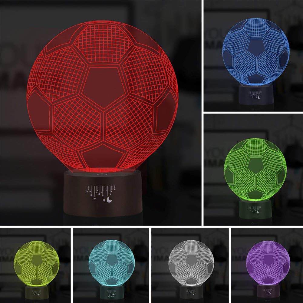 Lampada 3D A Forma Di Pallone Da Calcio - Luce Notturna LED Con 16 Colori, Telecomando E Alimentazione USB/Batterie