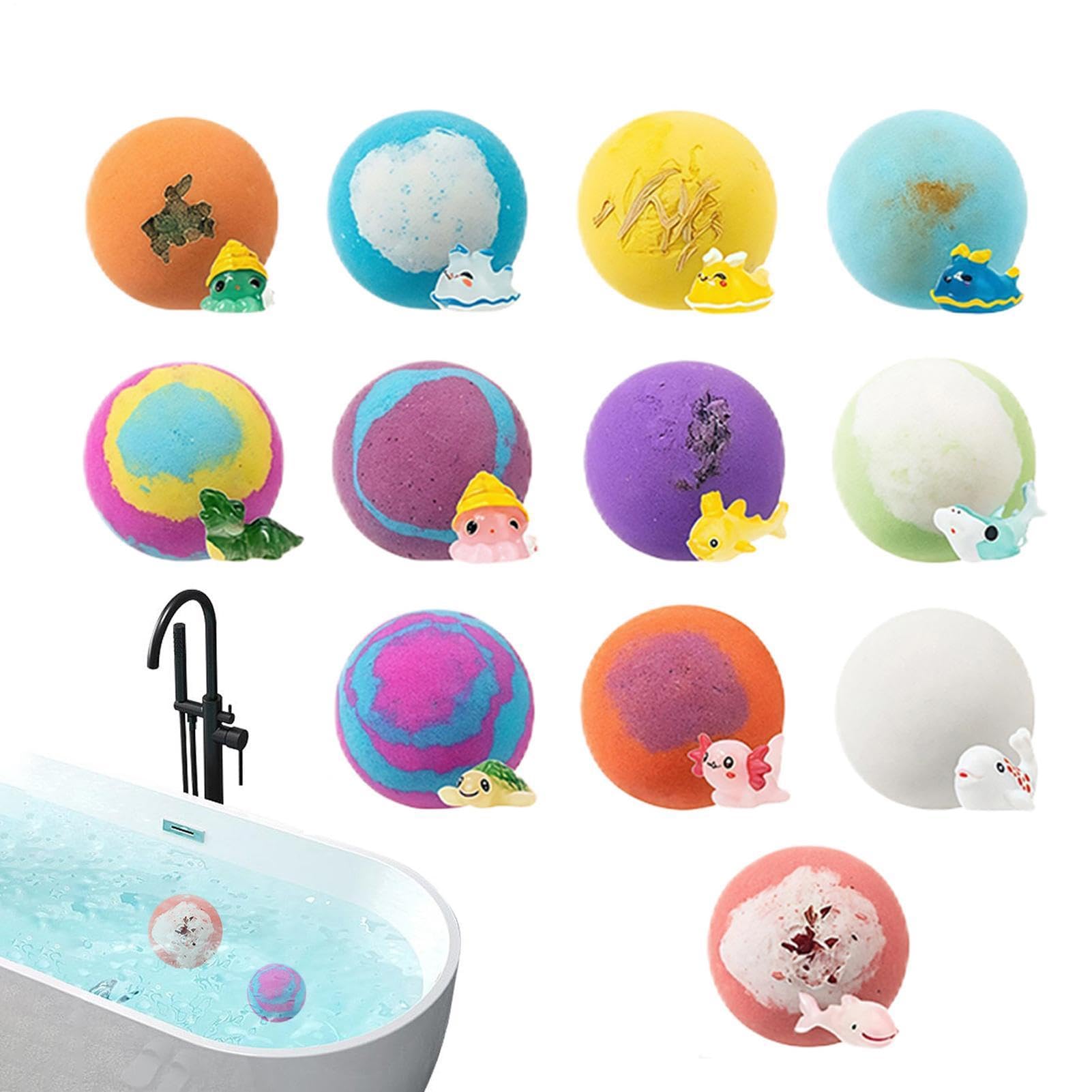 Kit di Bagno con Bombette Effervescenti 12 Pezzi, Delicati con Sorpesa | Set di Bombe da Bagno Effervescenti al Sale per Ragazze per Compleanno Festa Regali Bambini Bambine Buste Regalo