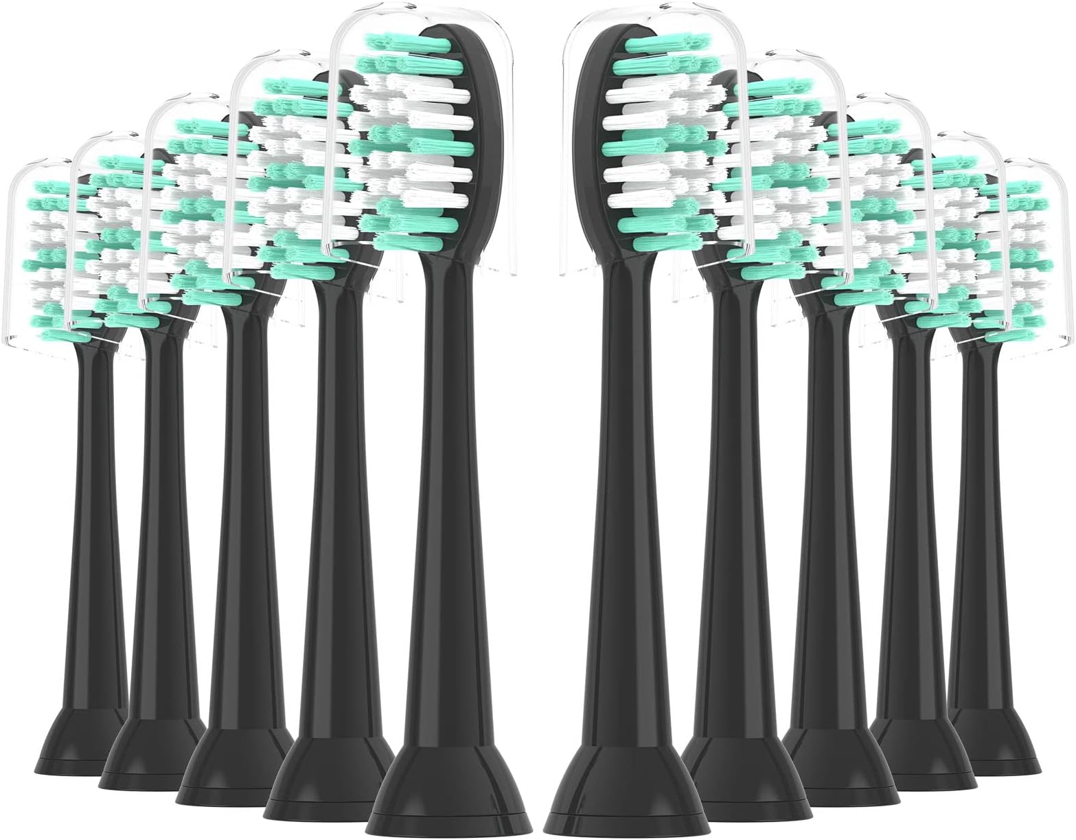 Replacement Toothbrush Heads 10 Pack for AquaSonic Black Series and Vibe Series Electric Toothbrush