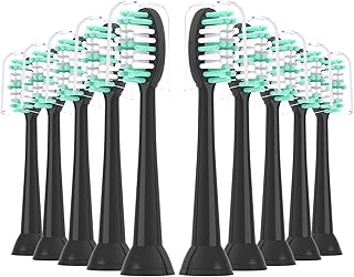 Replacement Toothbrush Heads 10 Pack for AquaSonic Black Series for Vibe Series Black Series pro, and for Duo Series pro Electric Toothbrush,Black