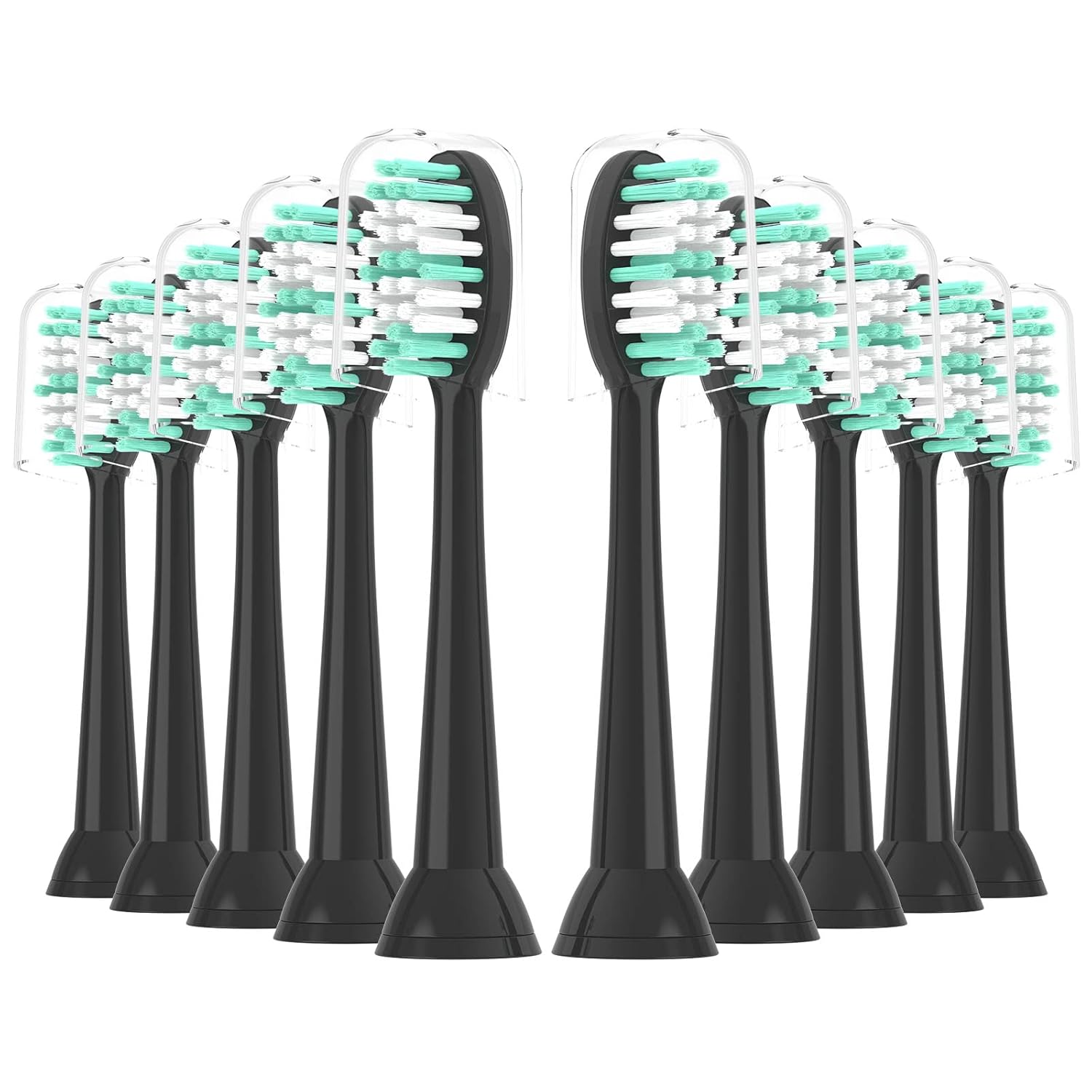 Replacement Toothbrush Heads 10 Pack for AquaSonic Black Series and Vibe Series Electric Toothbrush