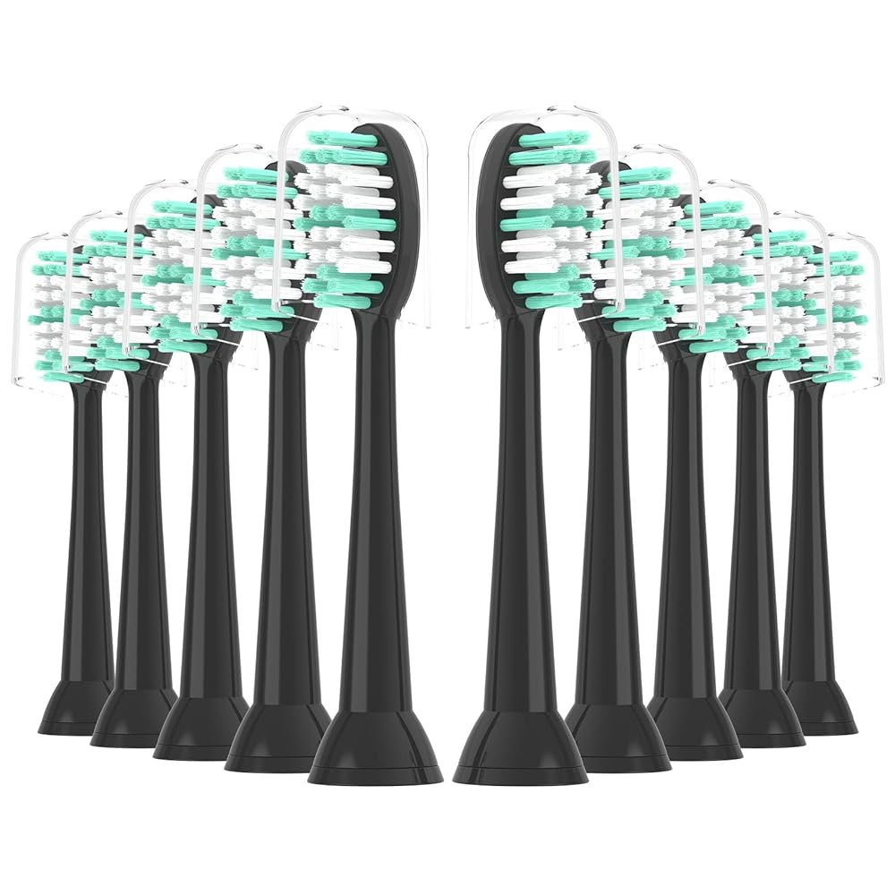 XIAOHEAD Replacement Toothbrush Heads 10 Pack for AquaSonic Black Series and Vibe Series Electric Toothbrush