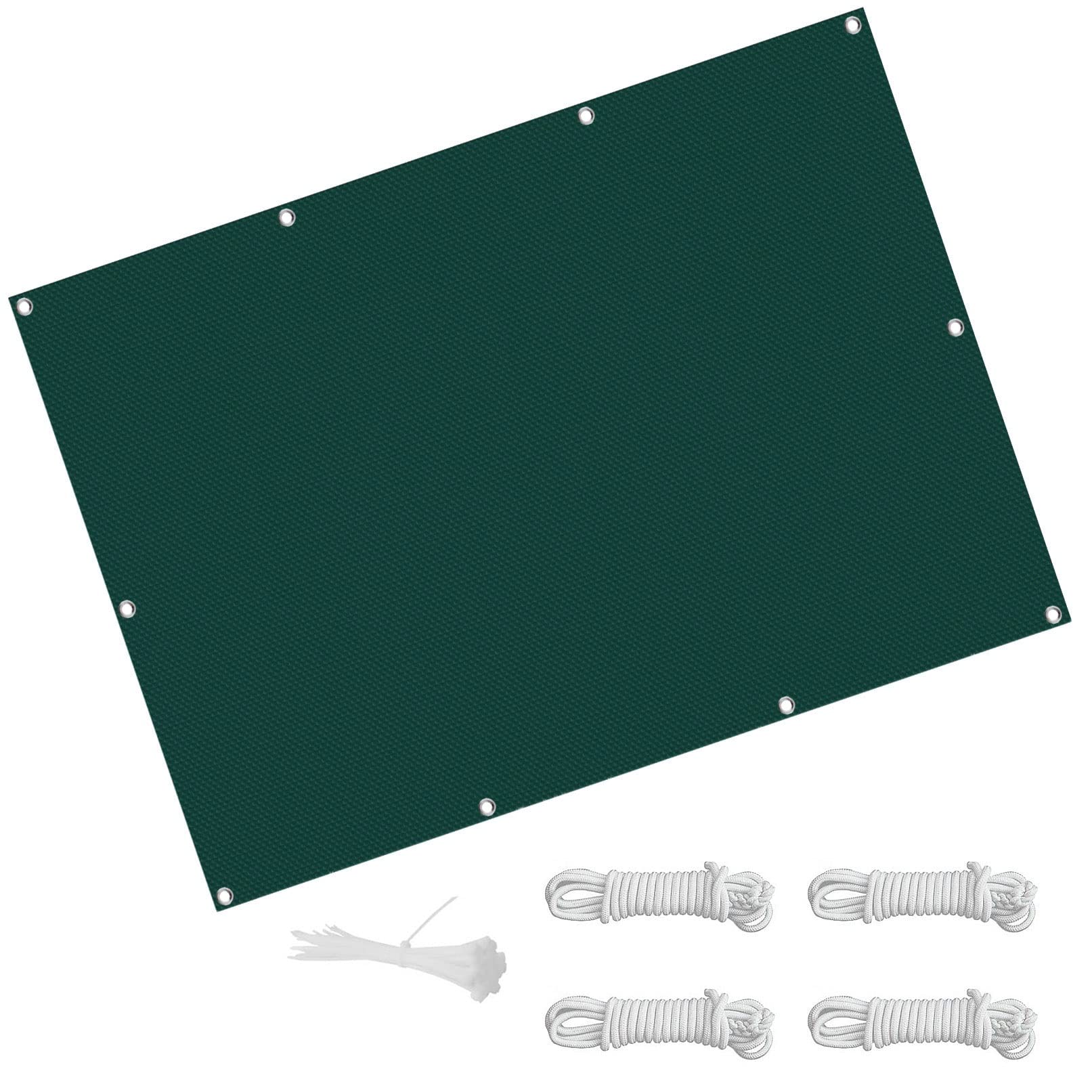 Voile d'ombrage rectangulaire 1.8x3.6m vert anti-UV pour extérieur et balcon