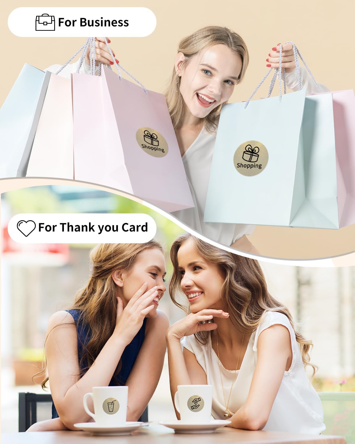 Phomemo Labels-Gold Sticker Circle Thermal Label Compatible with M110/M220/M100/M150/M250/M120/M200/M221 Label Maker, Black on Golden, 1.96"x1.96"(50x50mm) - Image 4