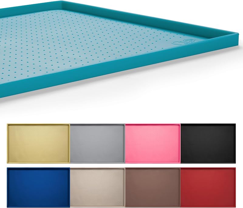 Tapete para Alimentação de Cães em Silicone Impermeável Hubulk Teal 48,26 x 30,48 x 1,02 cm