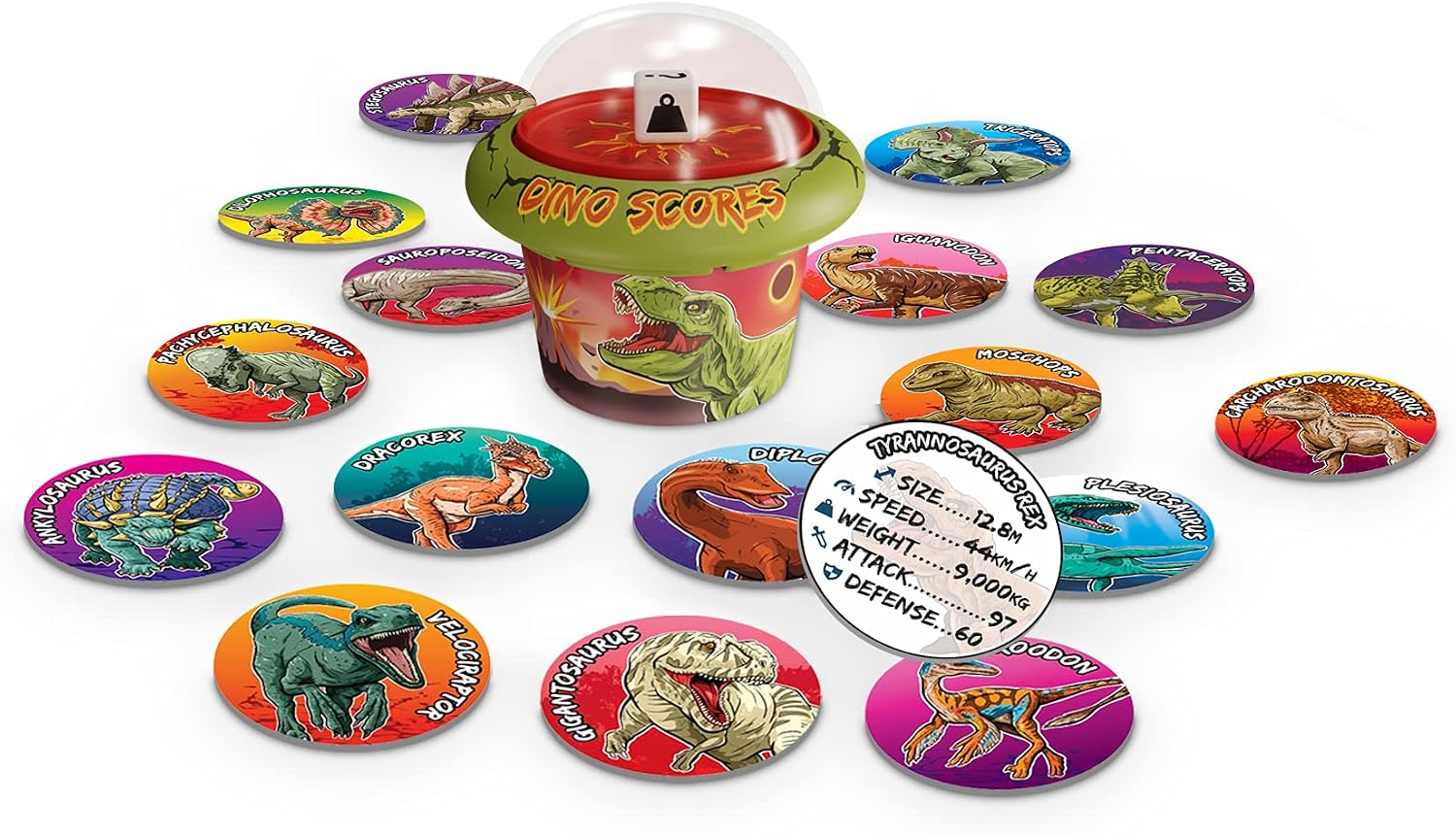 Pop-A-Tops GP014 Dino Scores Travel Game, Green - Image 4