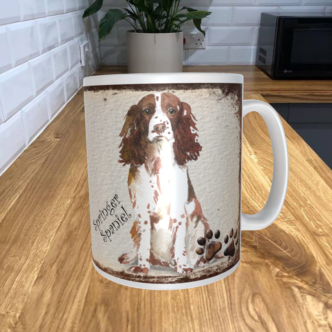 Shawprint Limited White Springer Spaniel 11Oz Coffee Mug My Dog's Rules Theme 208Drmug