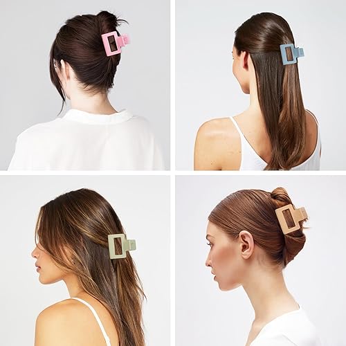 Miniatura 2 de Paquete de 12 pinzas de pelo pequeñas de 2 pulgadas para mujeres y niñas, cabello fino, pinzas cuadradas mate de sujeción fuerte