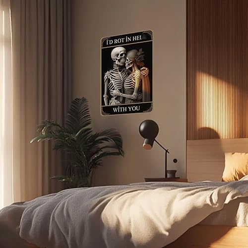 Miniatura 2 de Earus Decoración gótica para pared, novia, pareja, regalos góticos para él y ella con frases románticas, arte de pared de habitación de amante