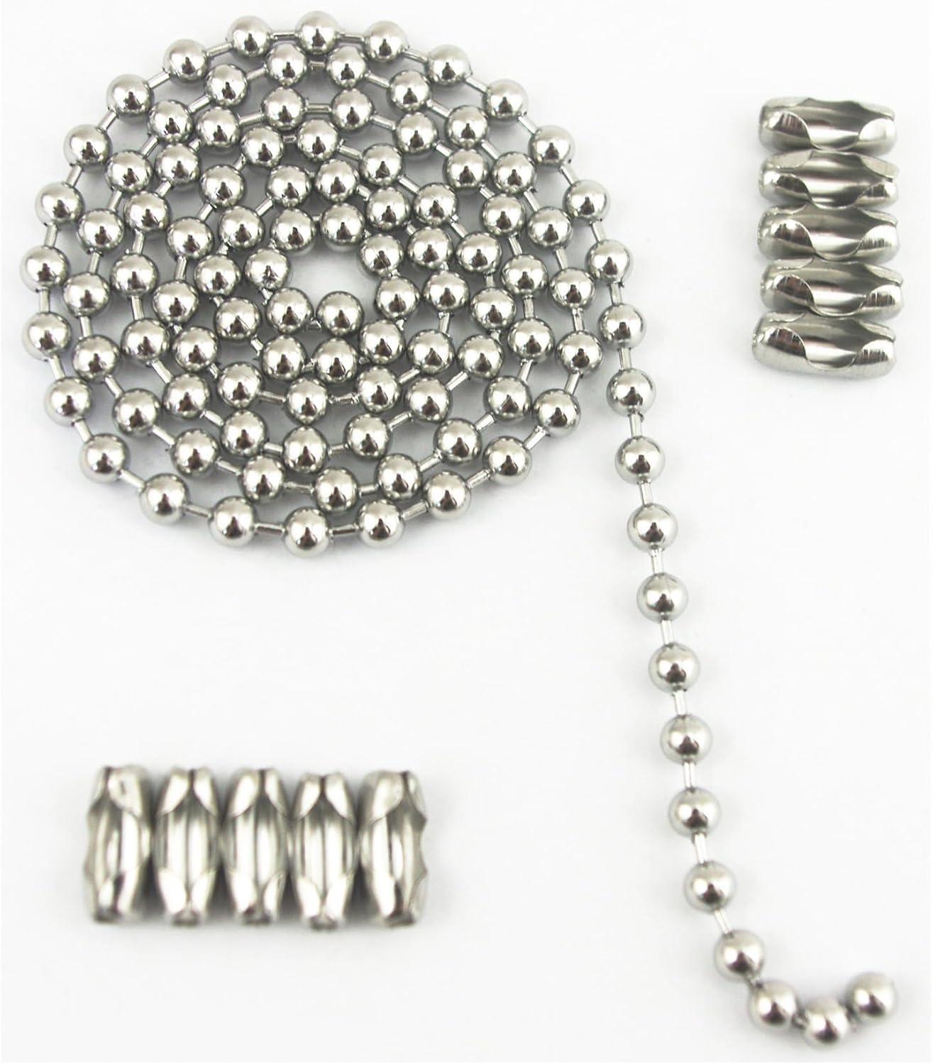 Glory Qin 6mm Stainless Steel Ball Chains & 10 Matching connectors (6mm, 10 feet)