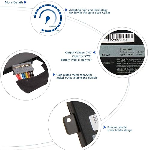 Miniatura 6 de C4K9V 3H76R 489XN PKH18 Reemplazo de batería para laptop Dell XPS 12 9Q33 -L221X 13 9333 Ultrabook 13 XPS13 13-L321X 13-L322X XPS L321X L322X Series