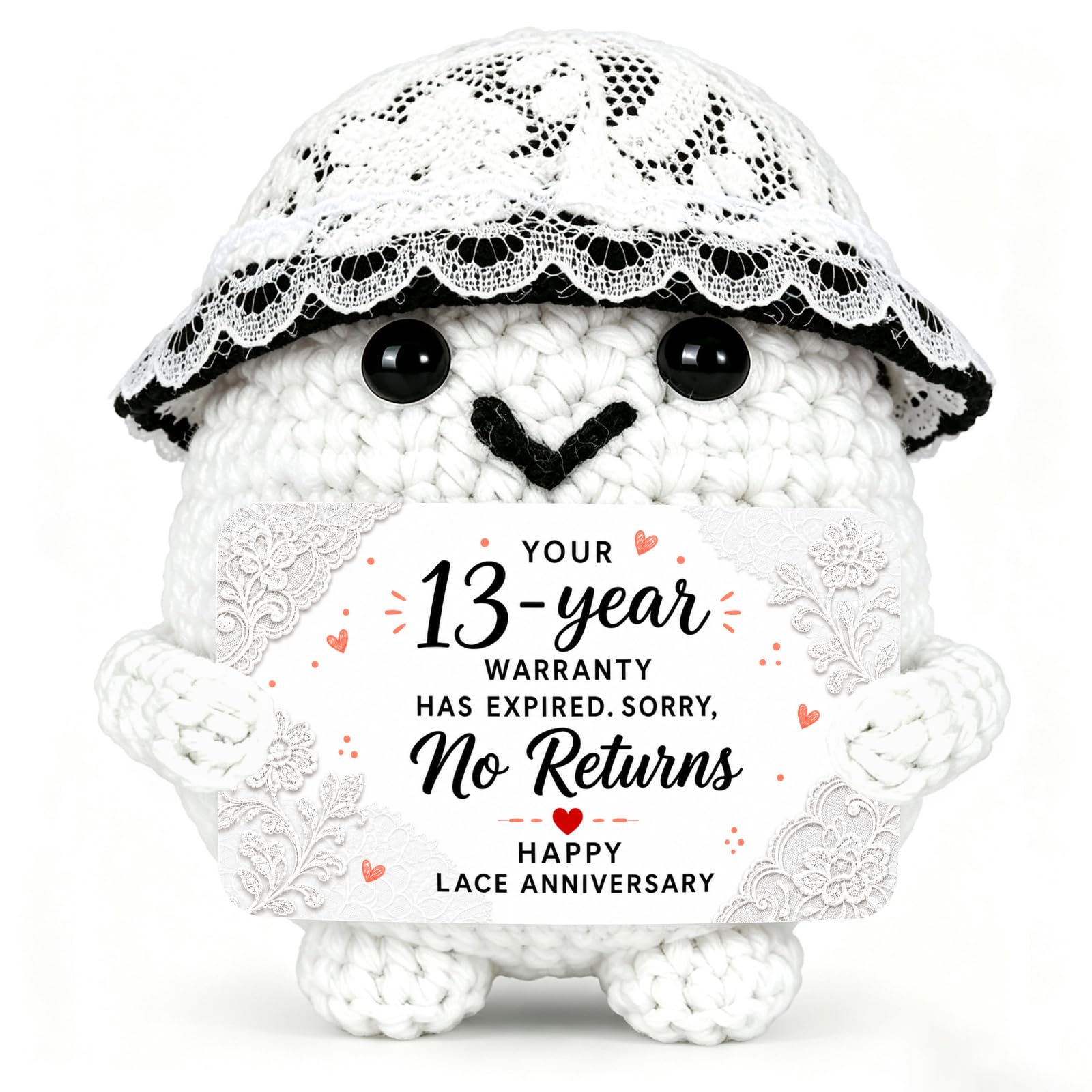 13 Year Anniversary Crochet Lace Gifts for Women Men Funny Anniversary Card