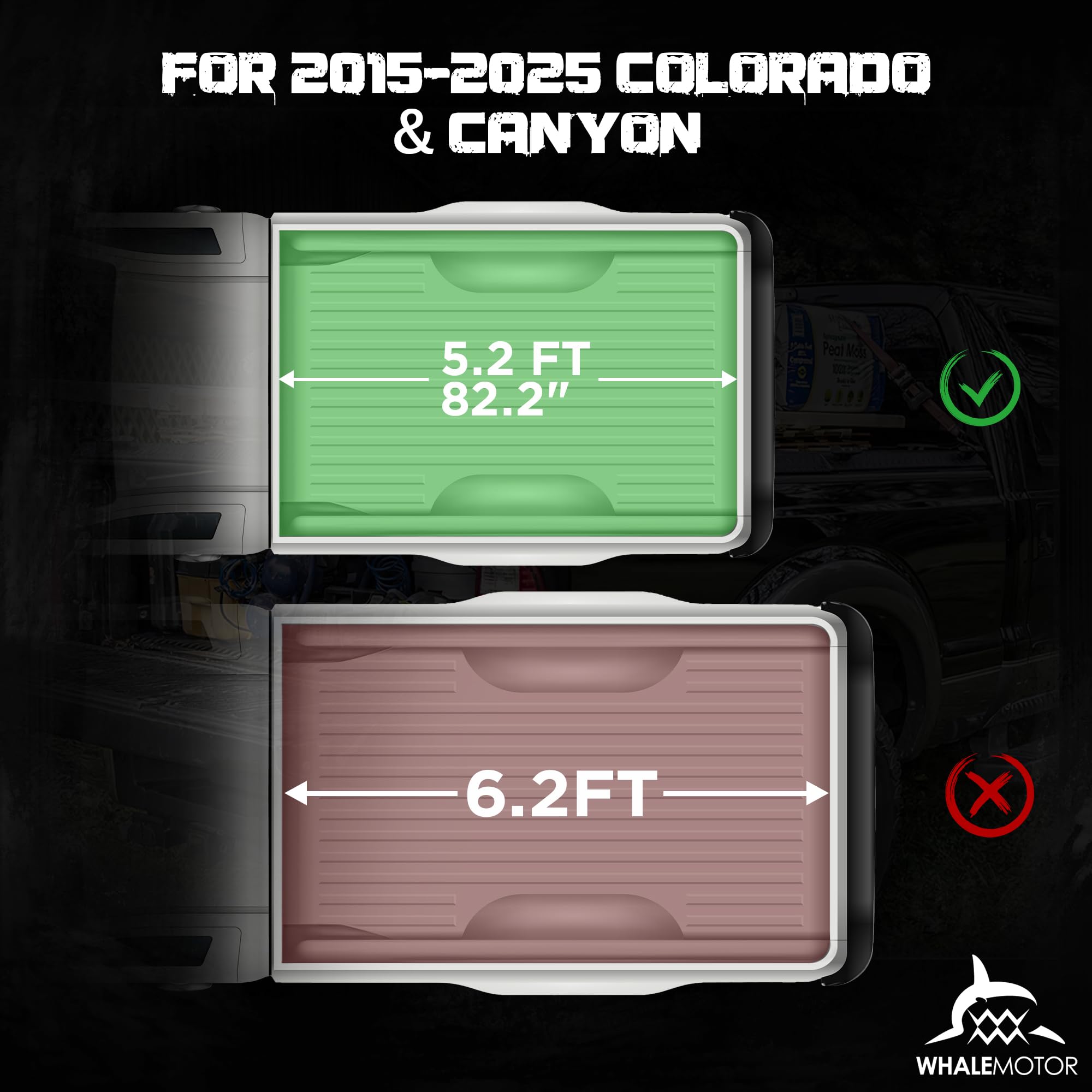 Hard Folding Truck Bed Tonneau Cover Compatible with Chevy Colorado & GMC Canyon 2015-2025 5.2 ft Short Box, Tri Fold Style