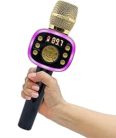 Vista 1 de Máquina de Karaoke en Auto para Niños y Adultos, Micrófono de Karaoke en Auto 2.0 - Micrófono de Karaoke Inalámbrico y Bluetooth con Efectos