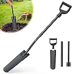 Spade Shovel,15 inch Long Narrow Spade, Heavy Duty Garden Trench Shovel for Digging,Trenching, Planting,Scraping, Edging with Cutting Blade, D Handle, Foot Rest Pedal, 45 Inches Drain Spade