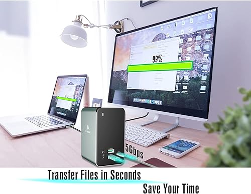 Miniatura 6 de Estación de acoplamiento, FAMILYCRAZY 16 en 1 USB C Dock para MacBook portátil, pantallas triples (1 VGA 2 x 4KHDMI), entrada PD de 100 W, 3 USB-C,