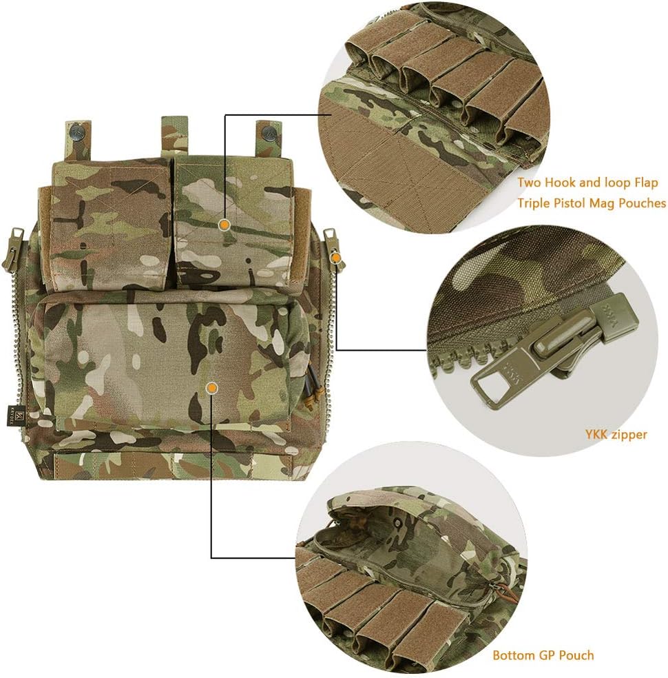 KRYDEX Tactical Pouch Zip-On Panel for Vest