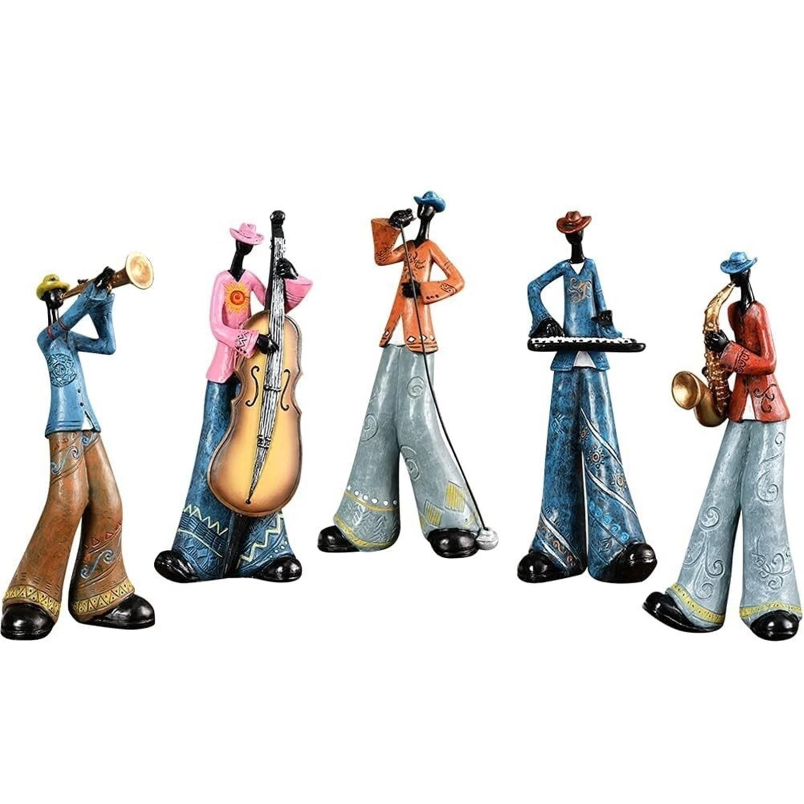 Figurine da collezione Scultura decorativa Banda occidentale Musicista creativo Decorazione Figura Ornamenti Decorazioni per la camera da letto(Saxophone Player)