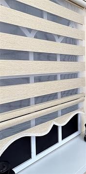 StorBurada Zebra Stor Perde S tl  Kahve Etek Dilimli Z-STB400V03