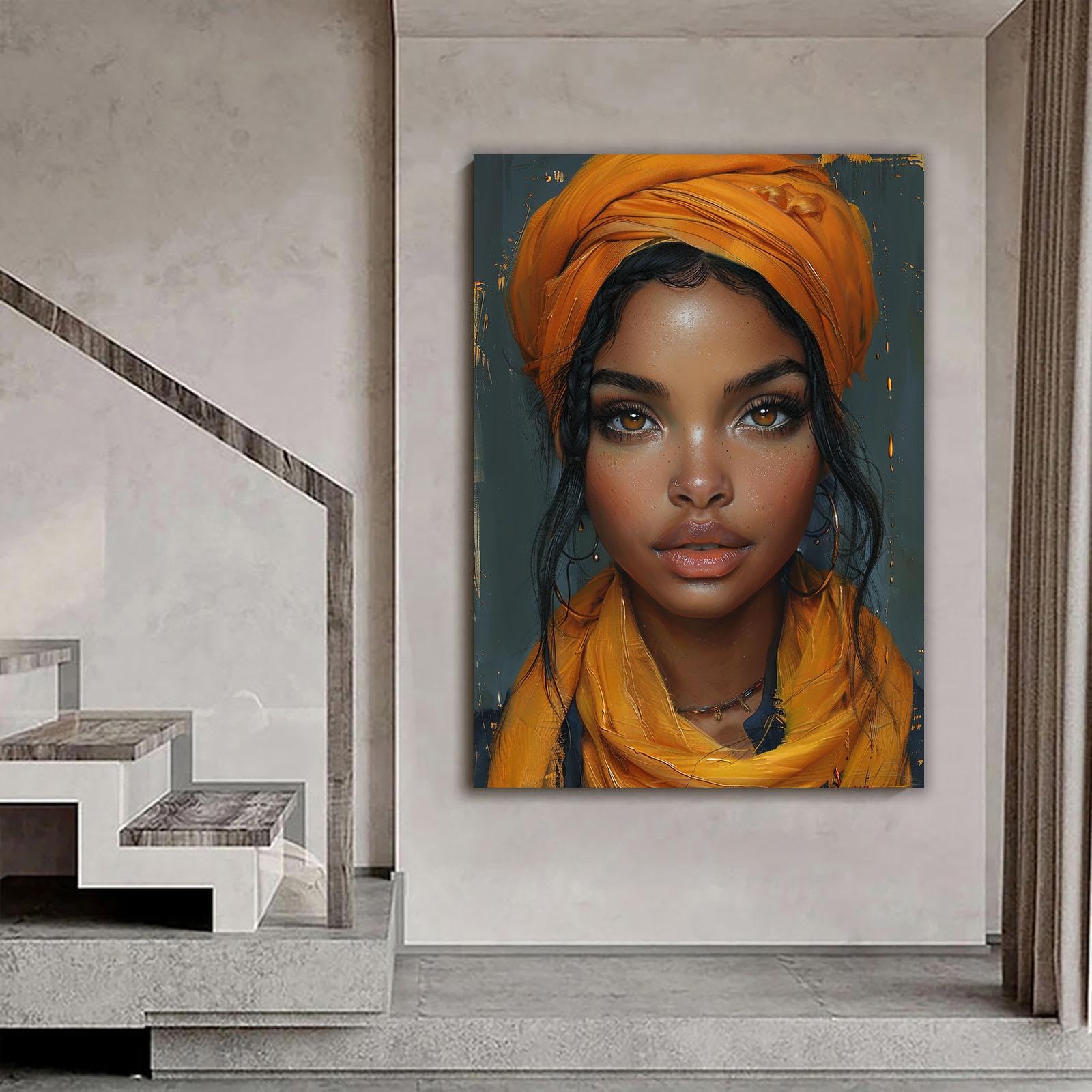 WOMAN 油絵アート Amazon.com: IHAYATE Black Woman Art Wall Decor Canvas Wall Art