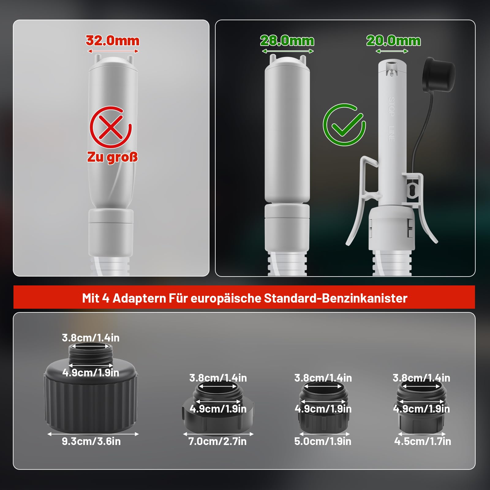 Elektryczna pompa do transferu paliwa | do oleju napędowego benzyna olej napędowy, woda, 12 l/min, z 4 adapterami